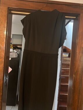 Express Black Midi Dress with Cap Sleeves